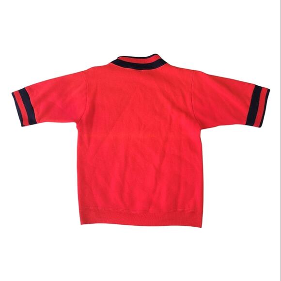 Vintage 60s Springfoot Knit Short Sleeve Top Red Small - Picture 2 of 6